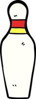 cartoon doodle bowling pin vector