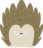 cute flat color style cartoon hedgehog vector