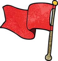 cartoon doodle red flag vector