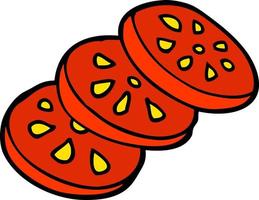 cartoon doodle sliced tomato vector