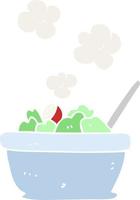 flat color illustration of a cartoon salad vector