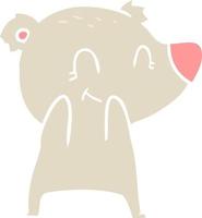 dibujos animados de estilo de color plano de oso amistoso vector