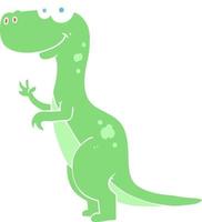 ilustración de color plano de un dinosaurio de dibujos animados vector