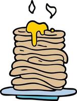 cartoon doodle stack of pancakes vector