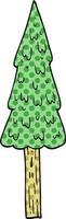 cartoon doodle pine trees vector