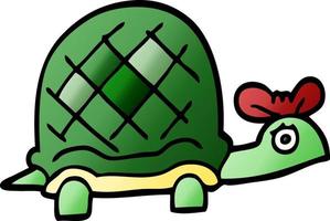 caricatura, garabato, divertido, tortuga vector