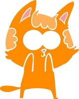 happy flat color style cartoon cat vector