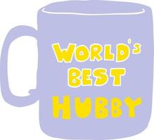 worlds best hubby mug vector