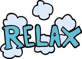 cartoon doodle relax symbol vector