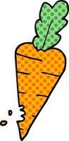 cartoon doodle carrot with bite marks vector