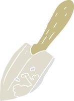 flat color illustration of a cartoon trowel vector