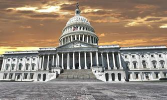 Washington US Capitol on dramatic sky background photo