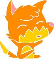 flat color style cartoon fox vector