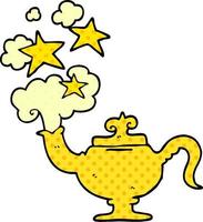 cartoon doodle magic lamp vector