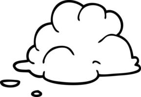 line drawing cartoon storm cloud vector