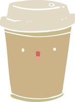 flat color style cartoon take out coffee vector