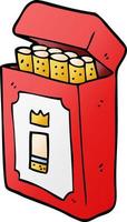 cartoon doodle pack of cigarettes vector