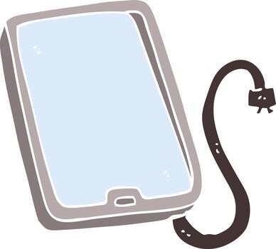 flat color style cartoon computer tablet vector