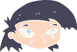 flat color style cartoon scratched up face vector