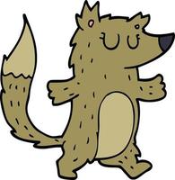 cartoon doodle wolf vector