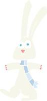 flat color illustration of a cartoon rabbit vector