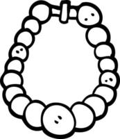 line drawing cartoon white pearl necklace vector