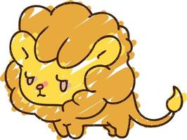 Cute Lion Chalk Drawing vector