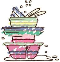 Washing Up Chalk Drawing vector