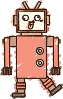 Robot Chalk Drawing vector