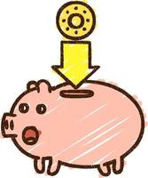 Piggy Bank Chalk Drawing vector