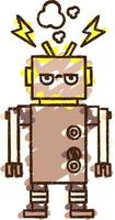 Robot Chalk Drawing vector