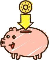 Piggy Bank Chalk Drawing vector