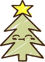 Christmas Tree Chalk Drawing vector