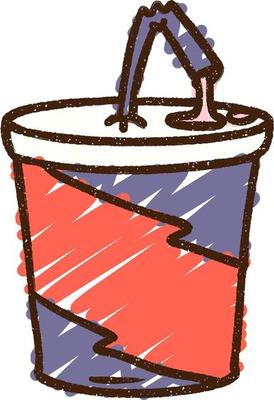 Soda Drink Chalk Drawing