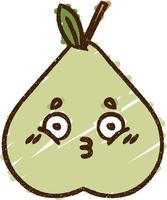 Pear Chalk Drawing vector