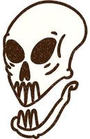 Spooky Skull Chalk Drawing vector