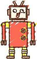 Robot Chalk Drawing vector