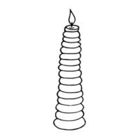 candle hand drawn in doodle style. icon, sticker, decor element vector