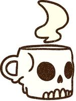 Skull Mug Chalk Drawing vector