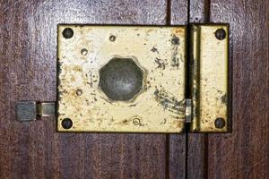 old rusted door iron close lock photo