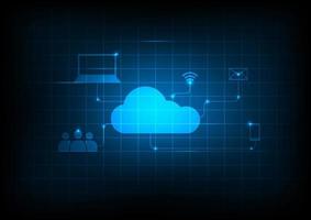 Cloud computing technology background vector
