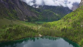 bela vista aérea do lago konigssee video