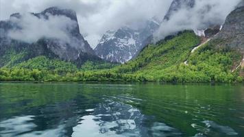 Beautiful aerial view of Lake Konigssee video