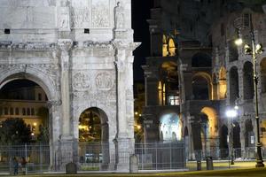 Rome Arc and coliseum night view photo