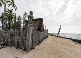 hawaiian hut on the beach photo