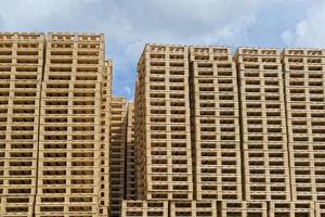 Wooden Pallets stacked photo