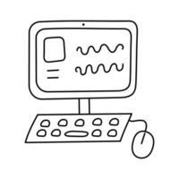 Hand drawn vector illustration computer