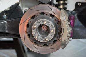 rally car brake system detail photo