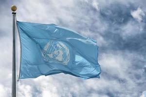 NEW YORK - USA - 11 JUNE 2015 Waving united nations UN flag photo