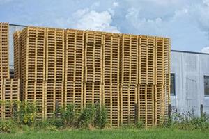 Wooden Pallets stacked photo